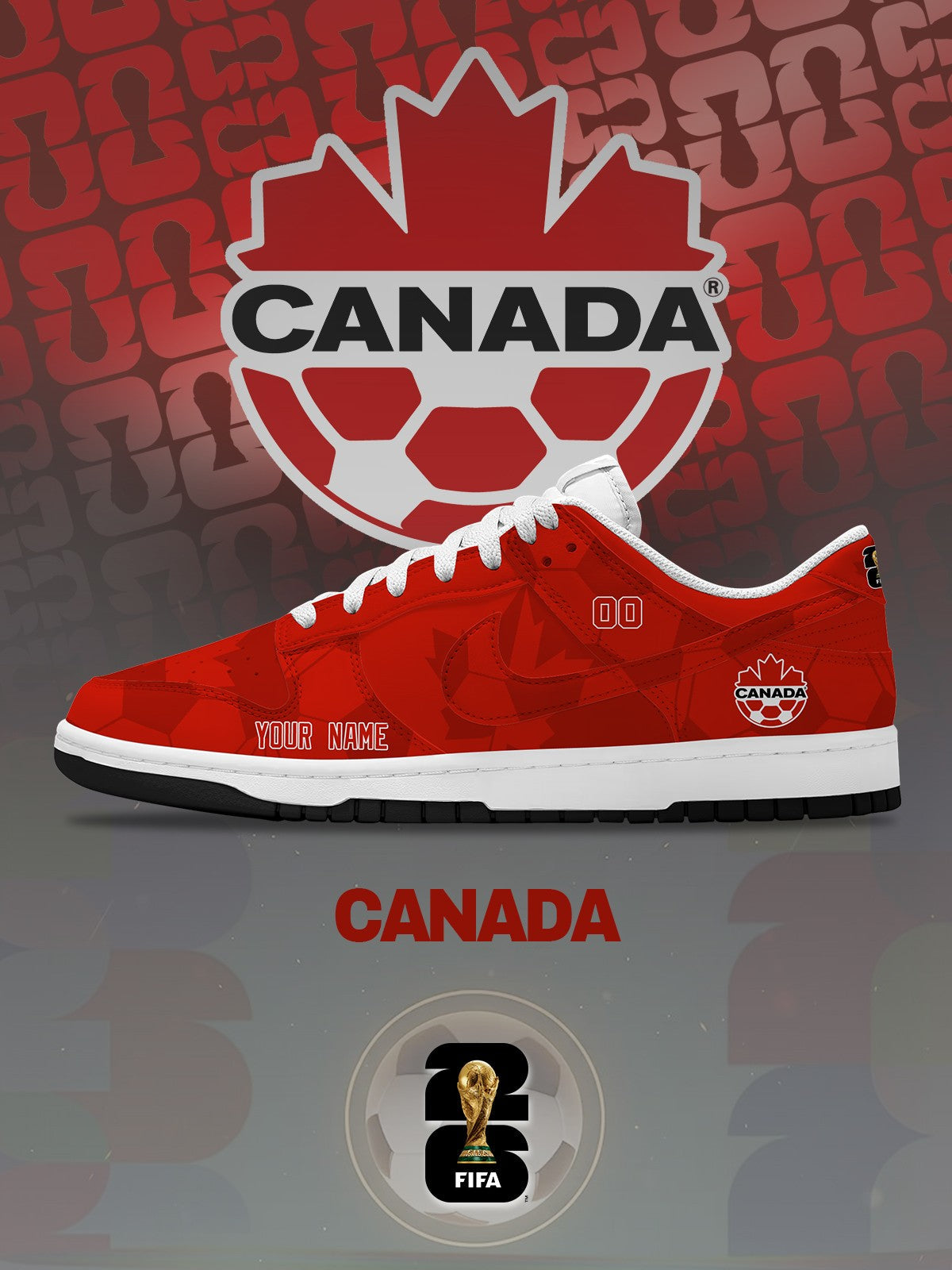 World Cup 2026 Canada V.1 Custom SB-Style Sneakers Design Shoes DK