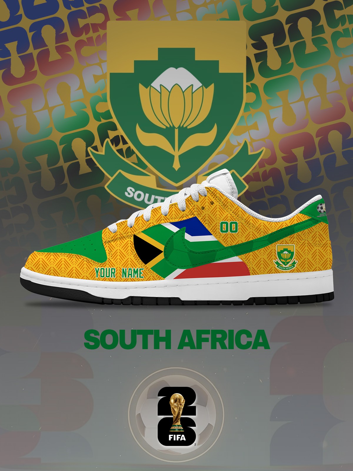 World Cup 2026 South Africa V.1 Custom SB-Style Sneakers Design Shoes DK