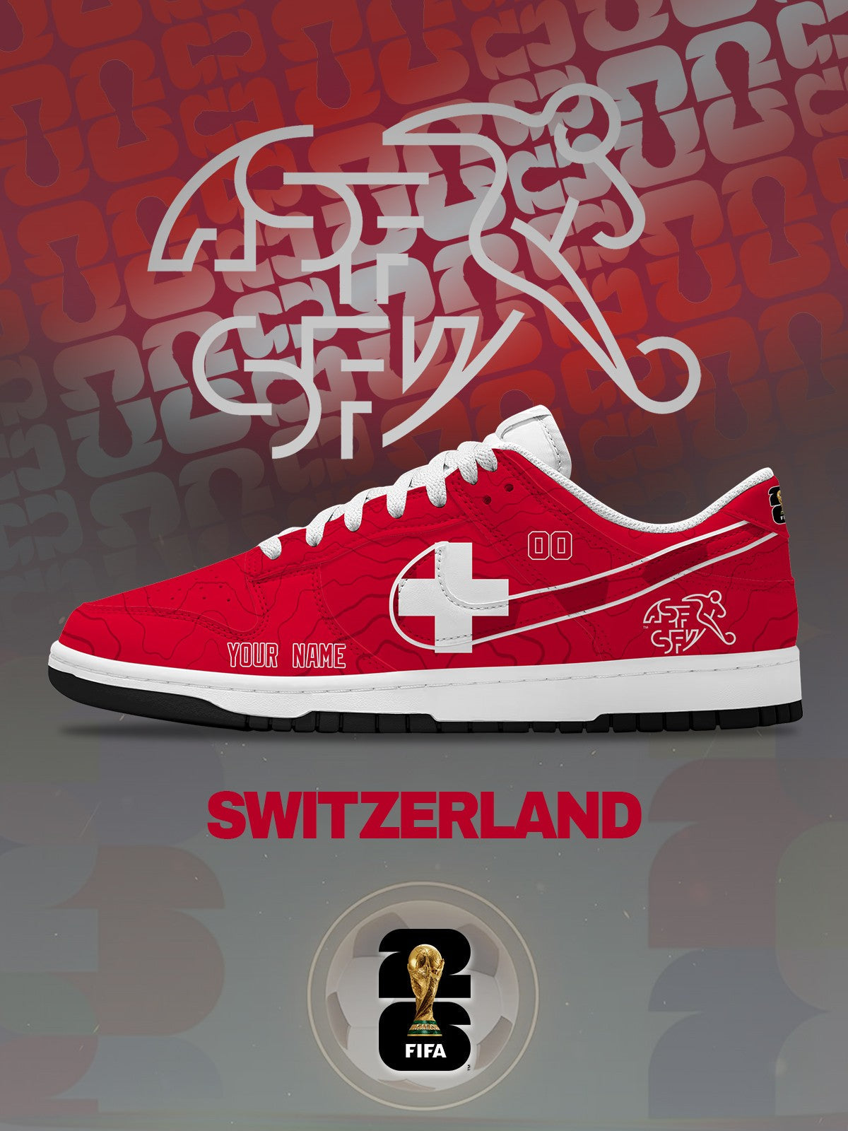 World Cup 2026 Switzerland V.1 Custom SB-Style Sneakers Design Shoes DK