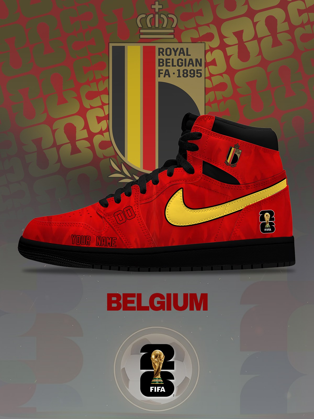 World Cup 2026 Belgium V.1 Design Shoes J1