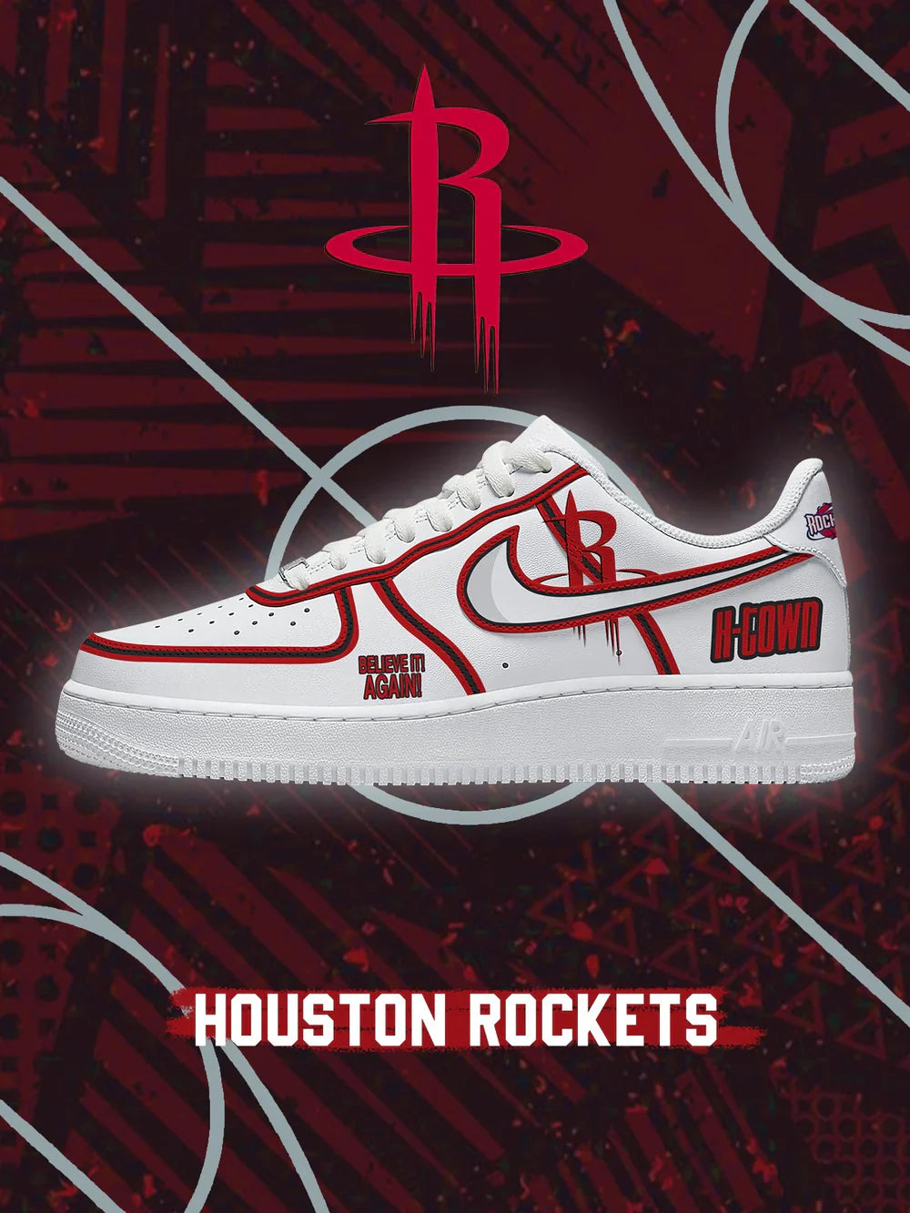 Houston Basketball limited edition Design Shoes F1