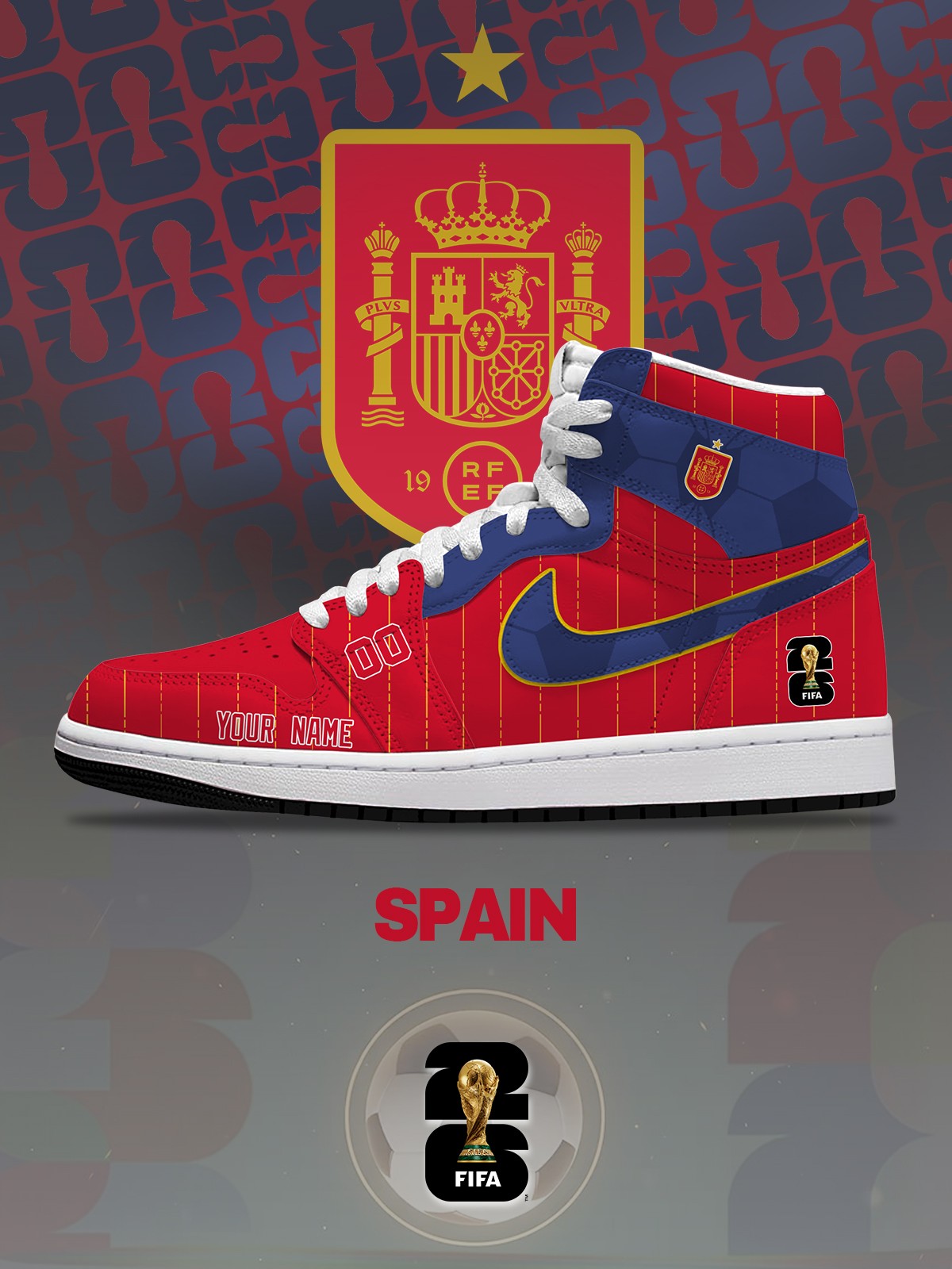 World Cup 2026 Spain V.1 Design Shoes J1