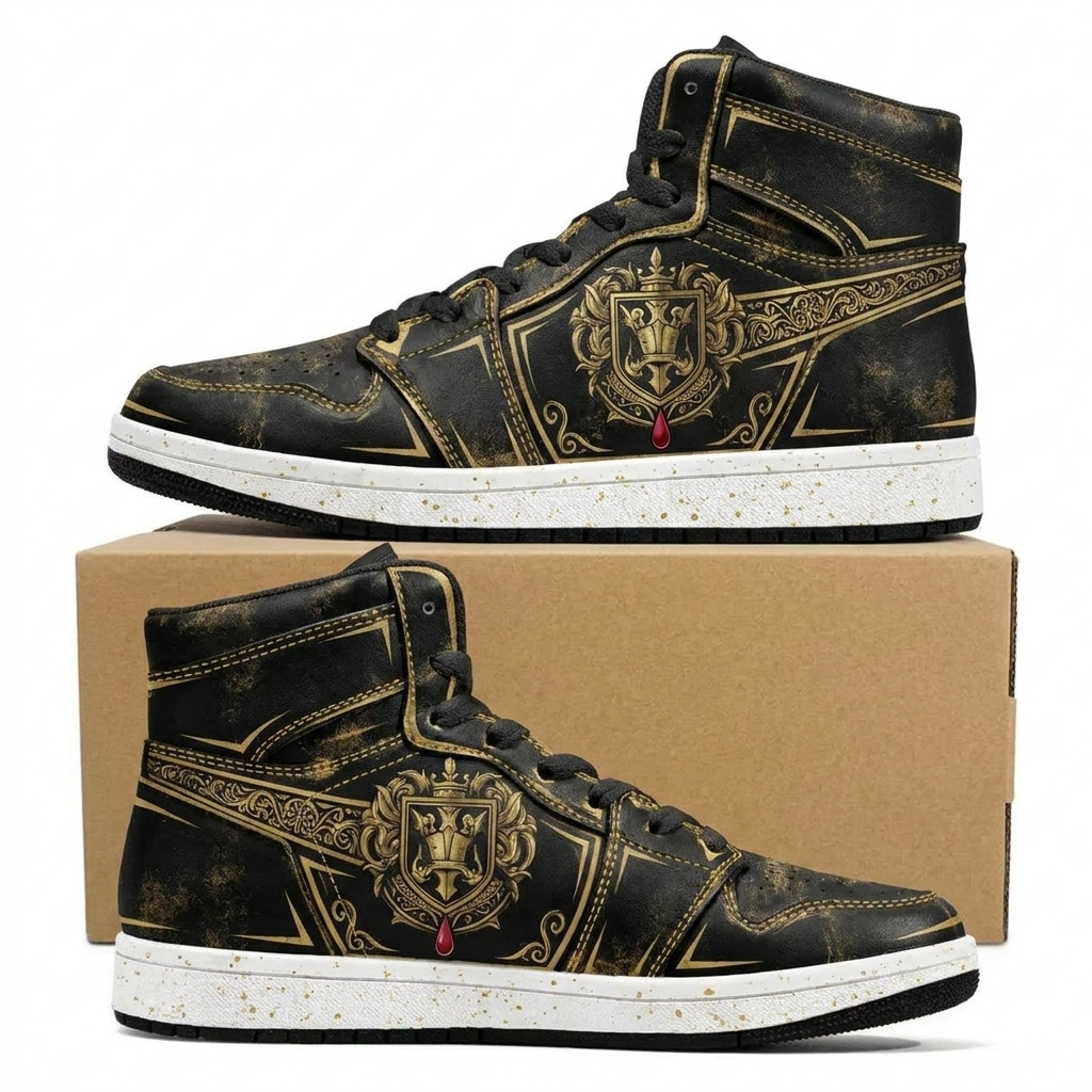 Judgment Banner Crest Design Shoes J1