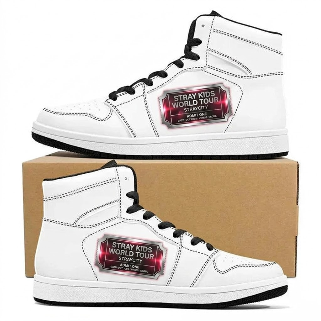 Midnight Ticket Stamp Design Shoes J1