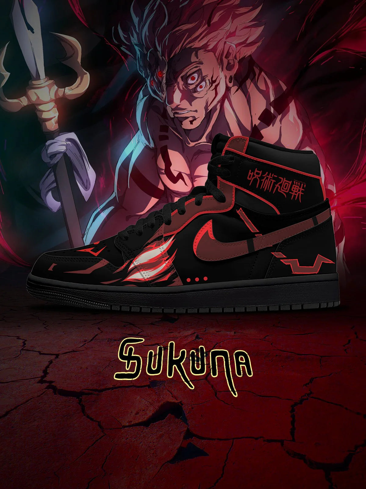 Ryomen Sukuna (adult and kids size available) Design Shoes J1