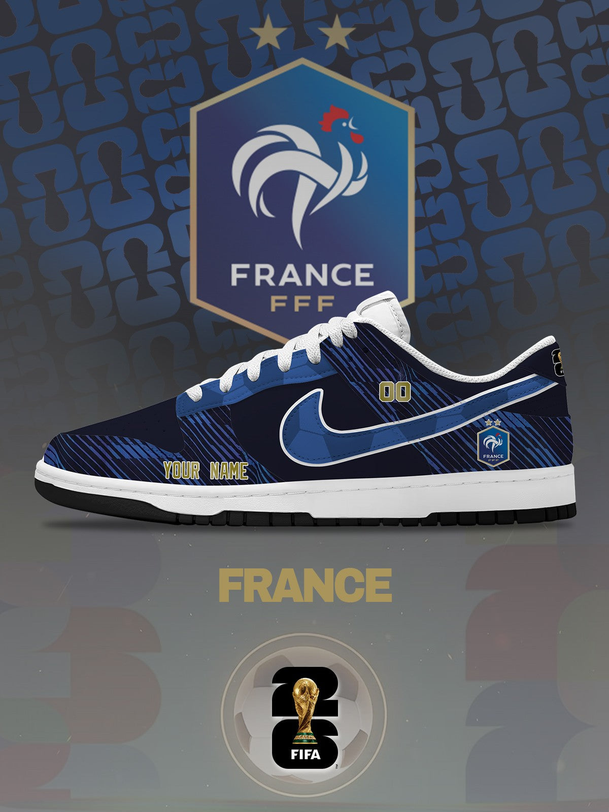 World Cup 2026 France V.1 Custom SB-Style Sneakers Design Shoes DK