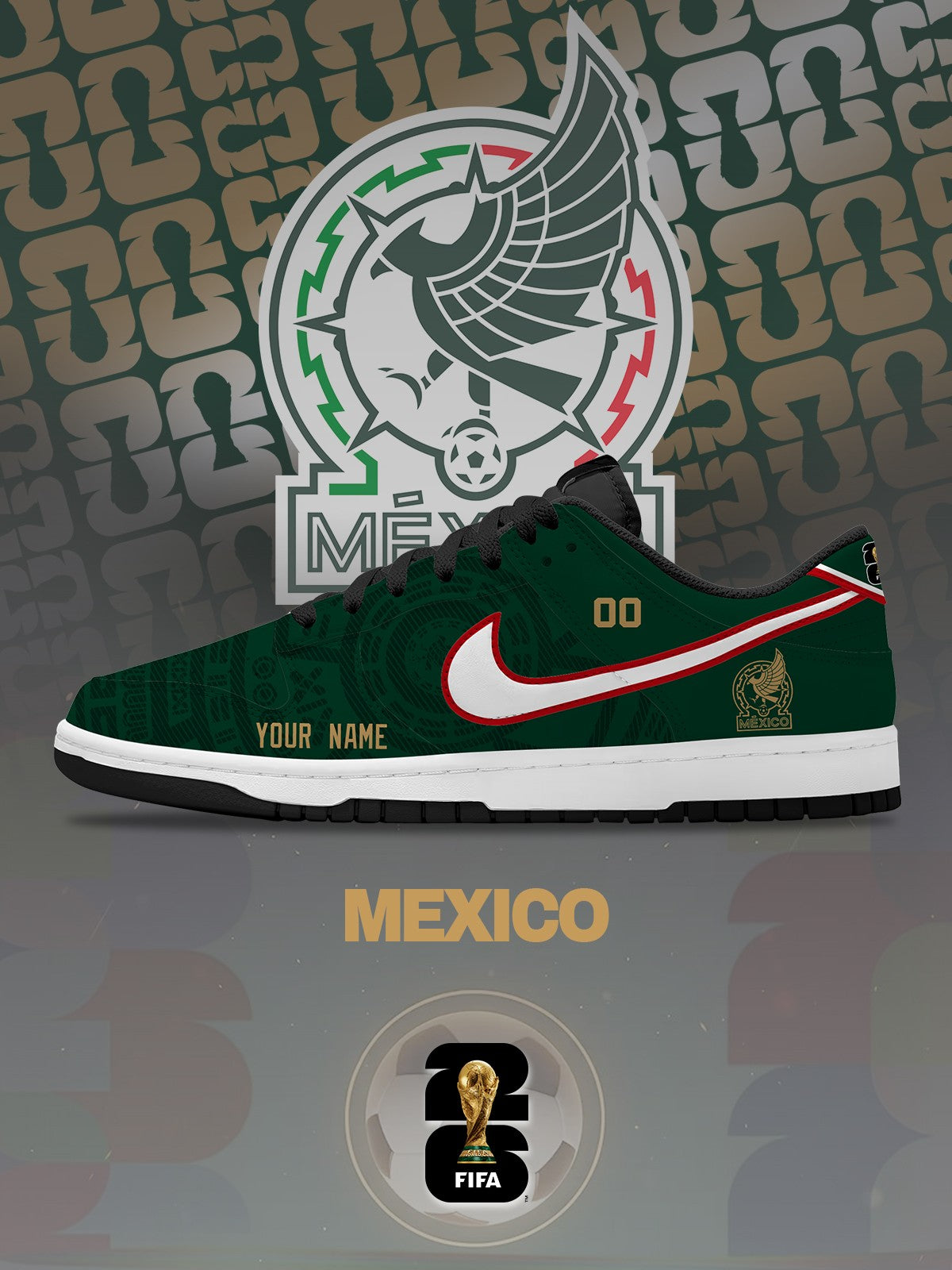 World Cup 2026 Mexico V.1 Custom SB-Style Sneakers Design Shoes DK