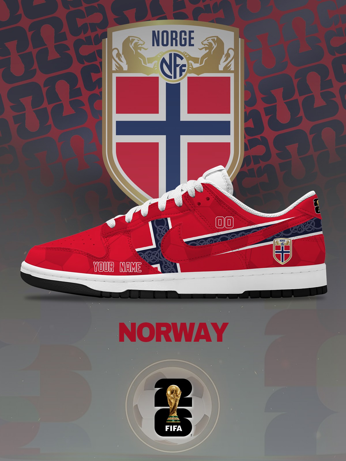 World Cup 2026 Norway V.1 Custom SB-Style Sneakers Design Shoes DK