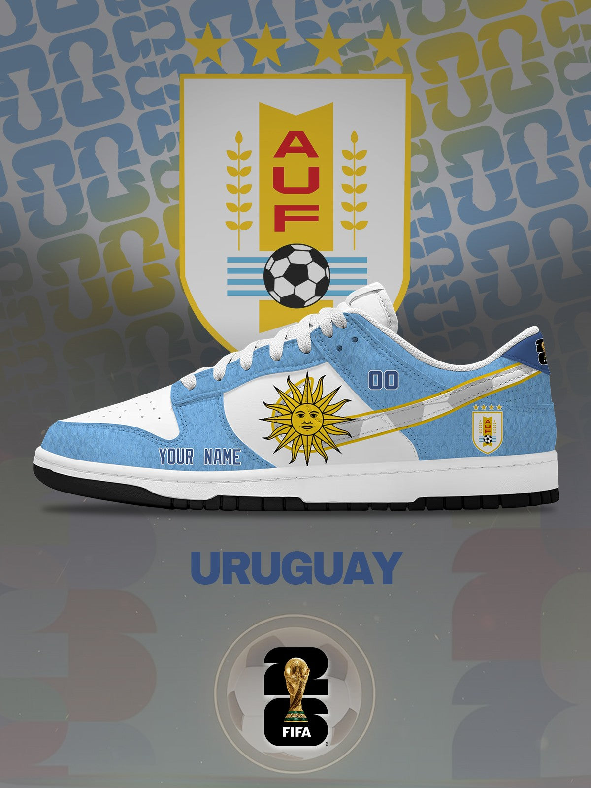 World Cup 2026 Uruguay V.1 Custom SB-Style Sneakers Design Shoes DK