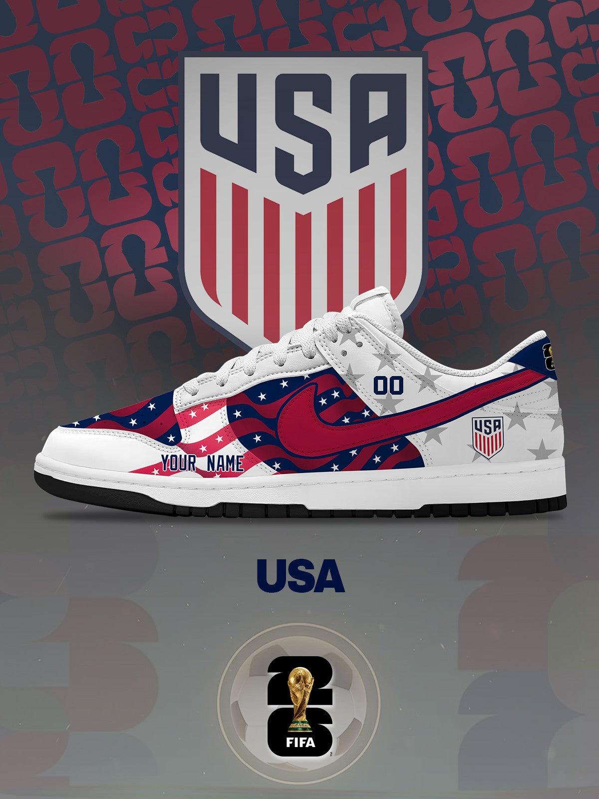 World Cup 2026 USA V.1 Custom SB-Style Sneakers Design Shoes DK