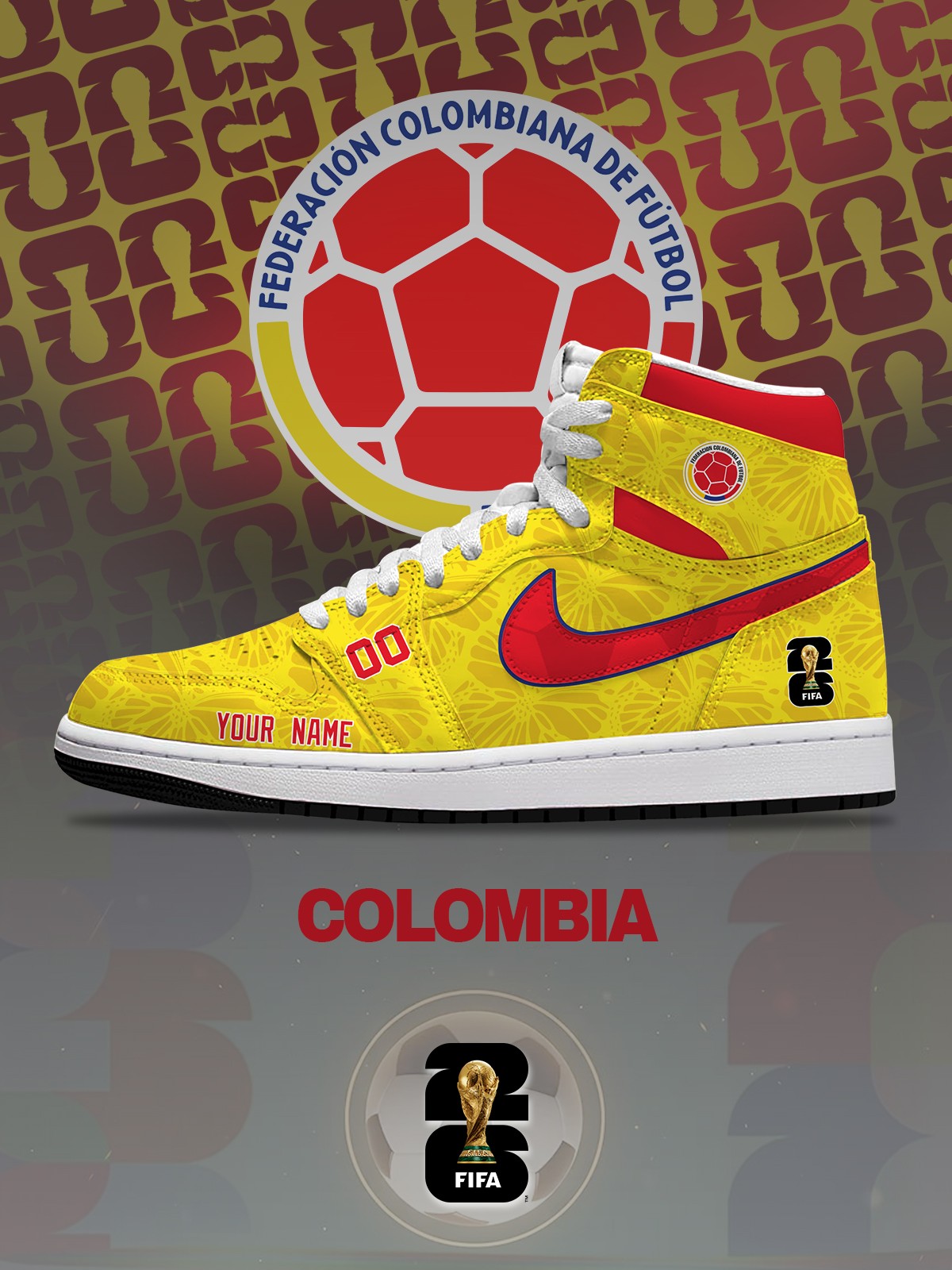 World Cup 2026 Colombia V.1 Design Shoes J1