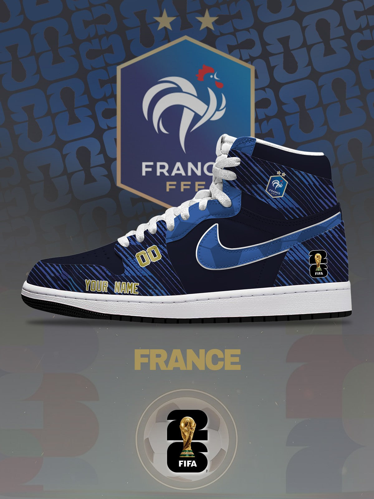 World Cup 2026 France V.1 Design Shoes J1