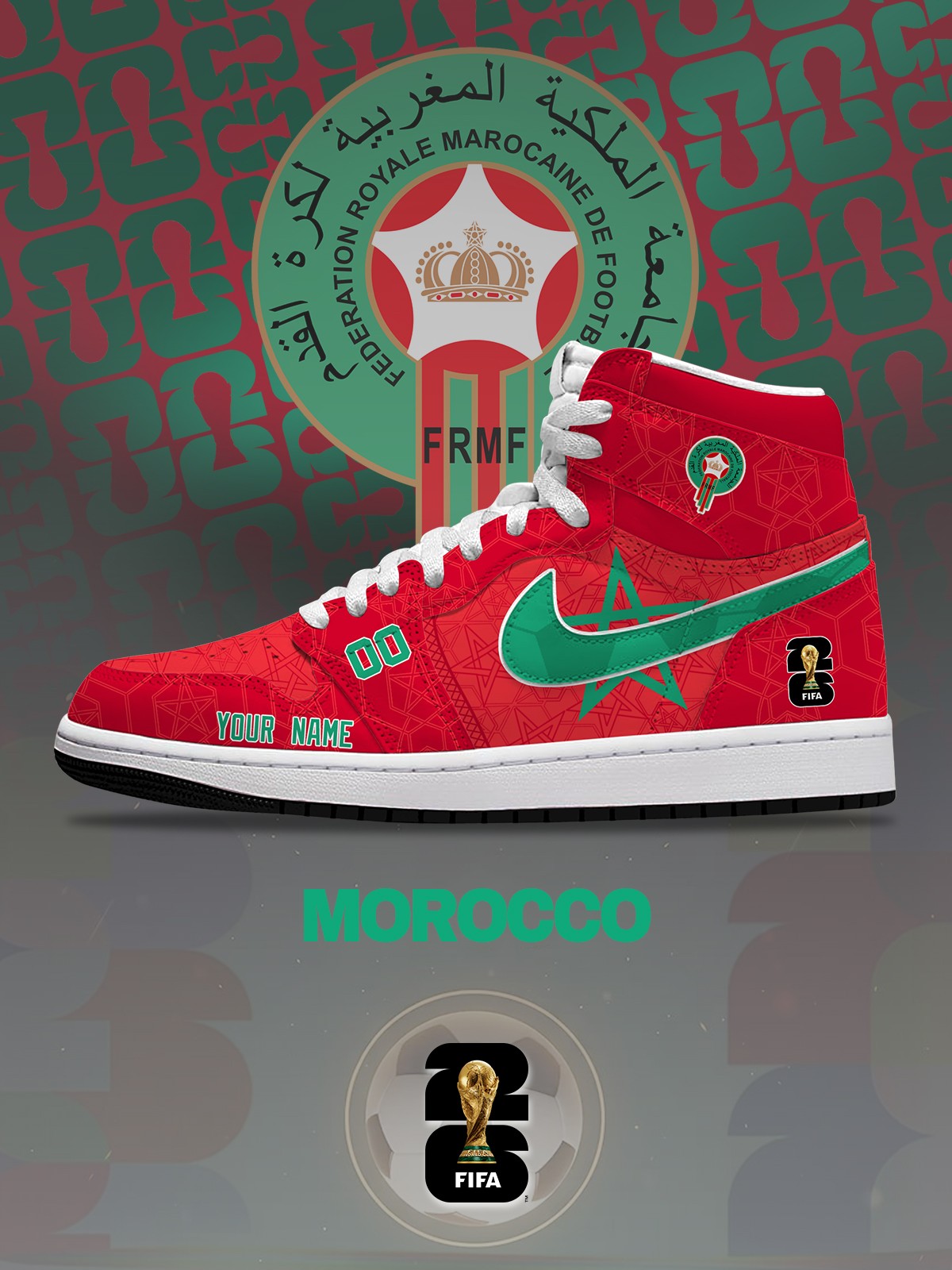 World Cup 2026 Morocco V.1 Design Shoes J1
