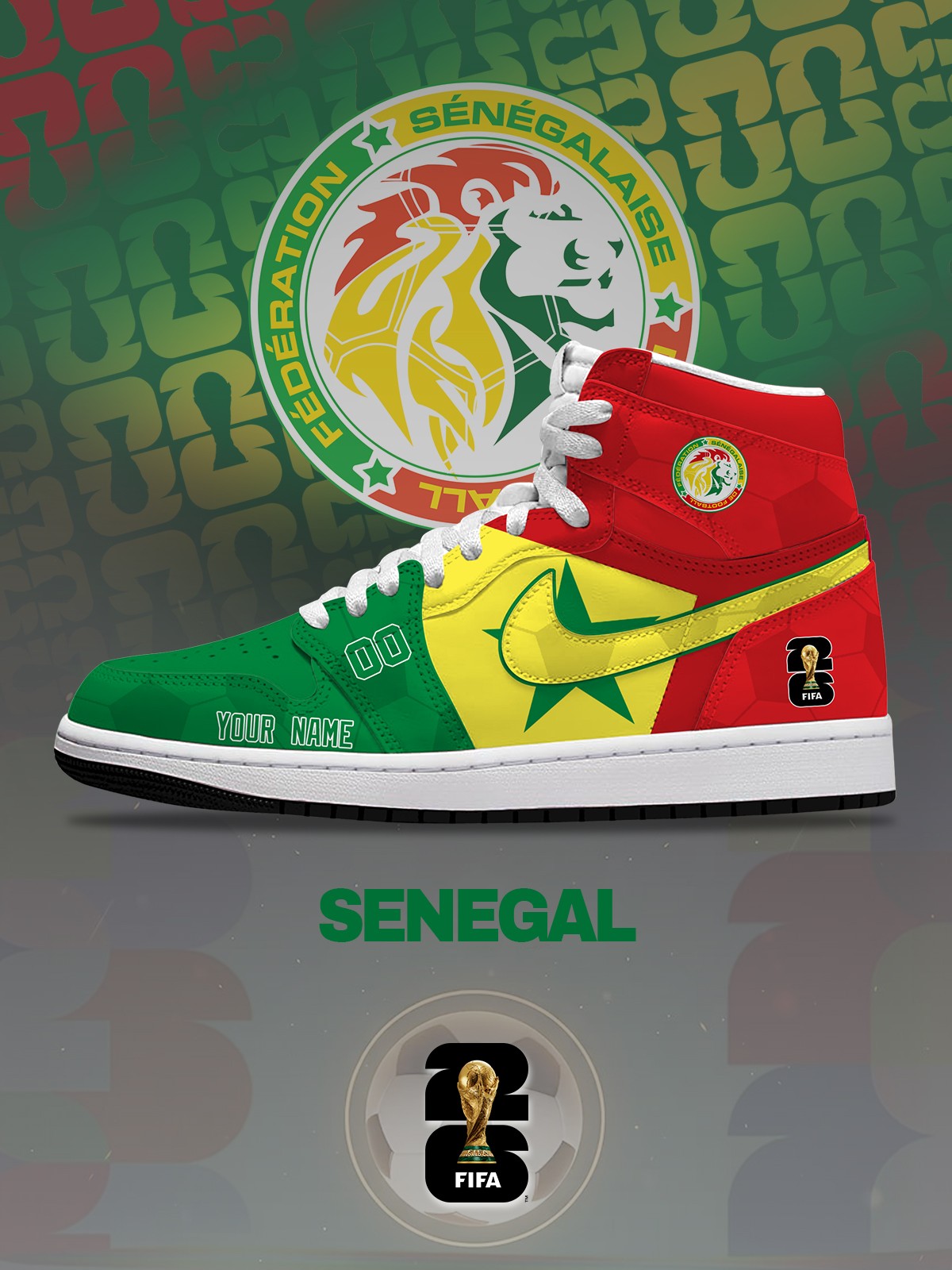 World Cup 2026 Senegal V.1 Design Shoes J1
