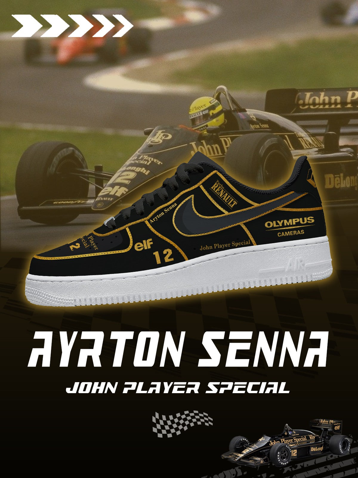 Ayrton Senna John Player Special V.1 Design Shoes F1