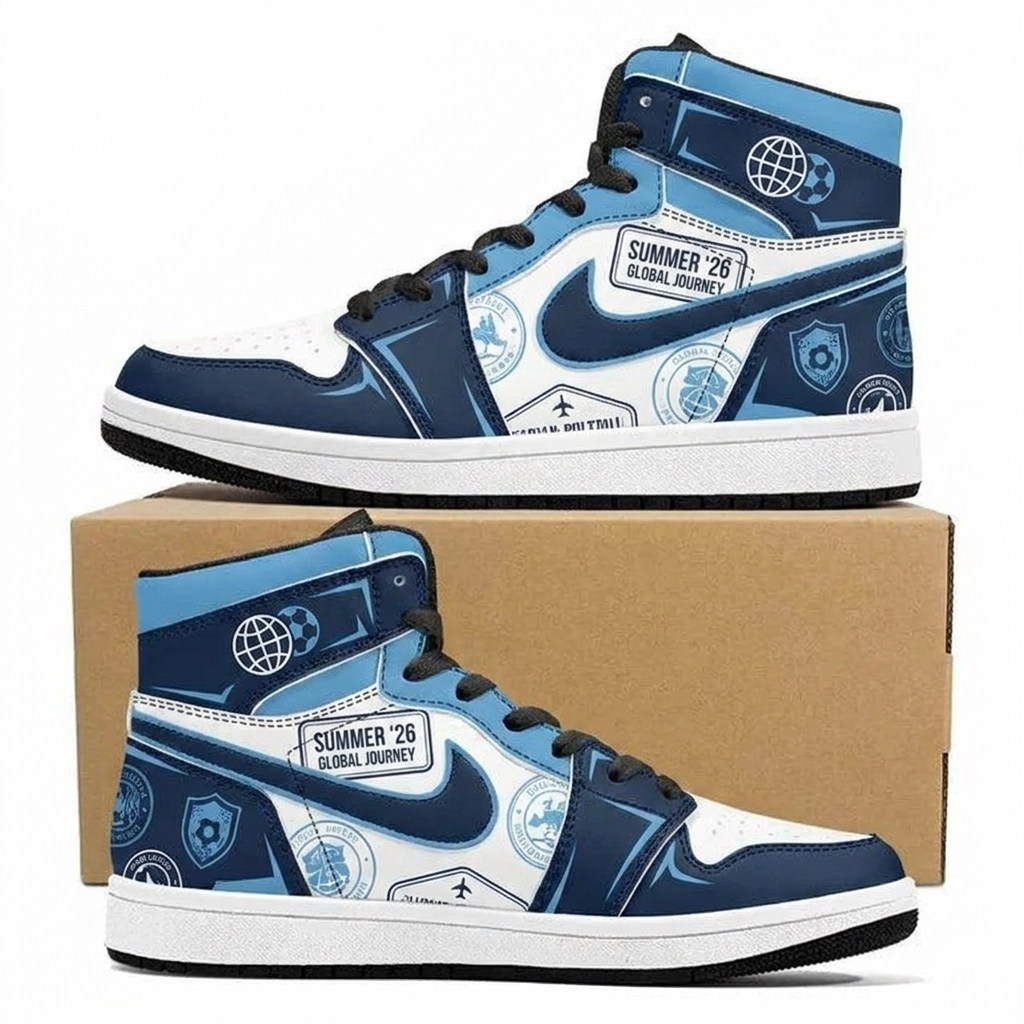 Passport Stamp Surge Design Shoes J1