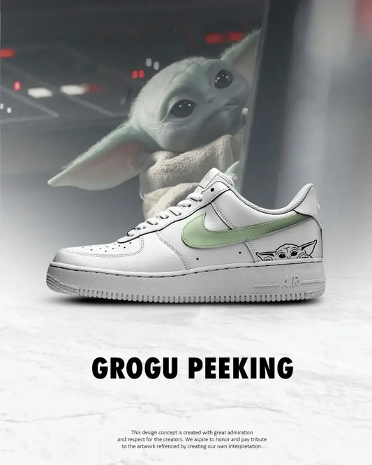 Grogu Peeking Design Shoes F1