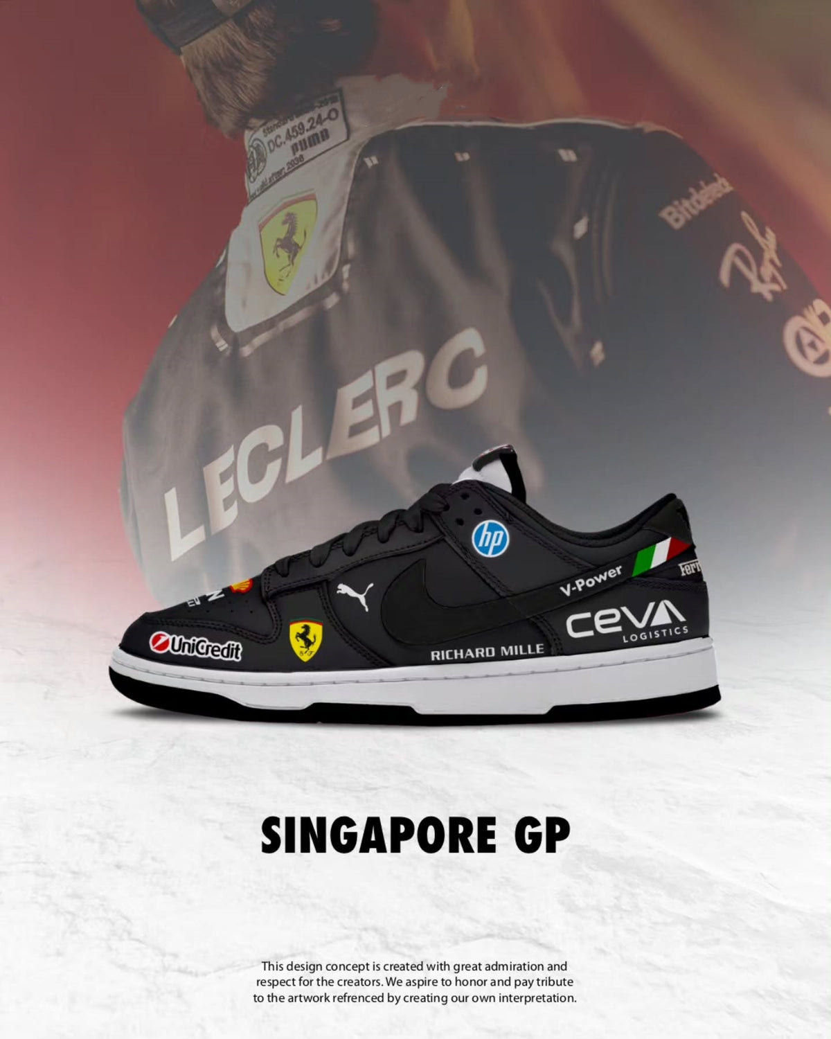 GP Singapor Ferrari Design Shoes DK