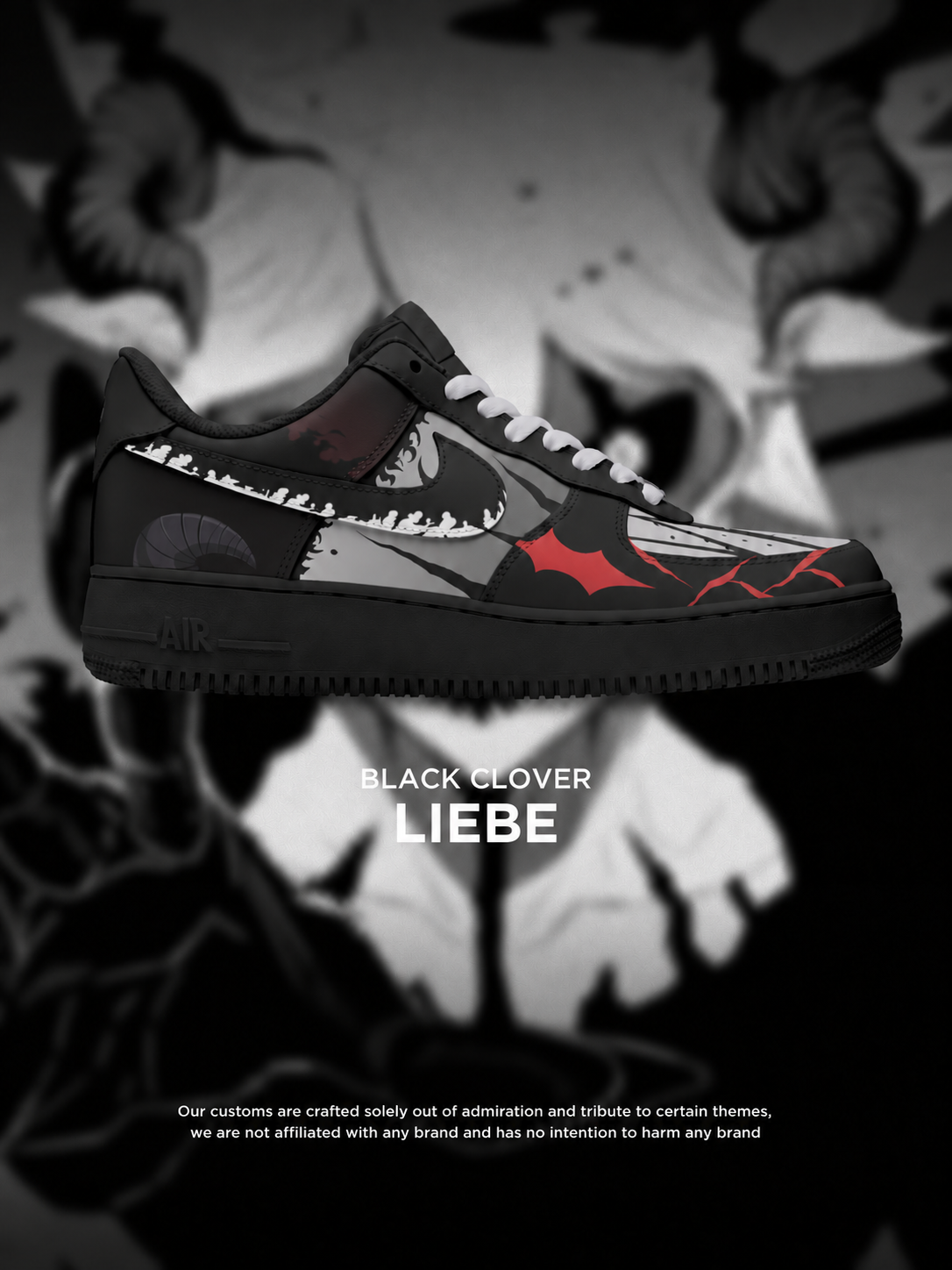 Black Clover Liebe custom shoe design