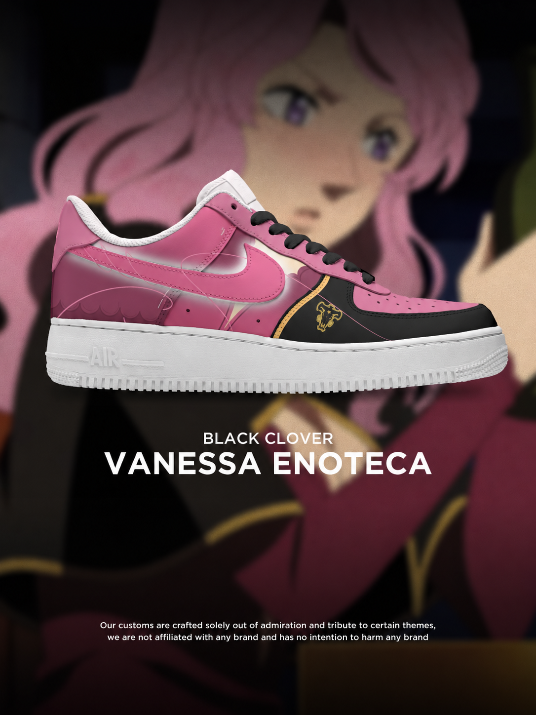 Black Clover Vanessa Enoteca custom shoe design
